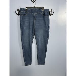 Chicsoul.Com Elastic Waist Dark Wask Jeans Size 3X